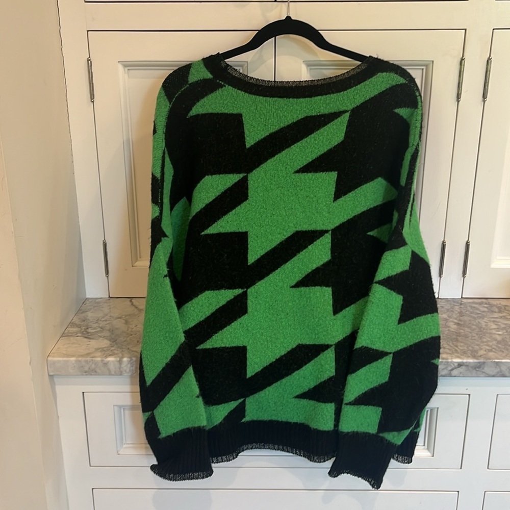 Central Park West Green and Black Blanche Sweater - Picture 5 of 5